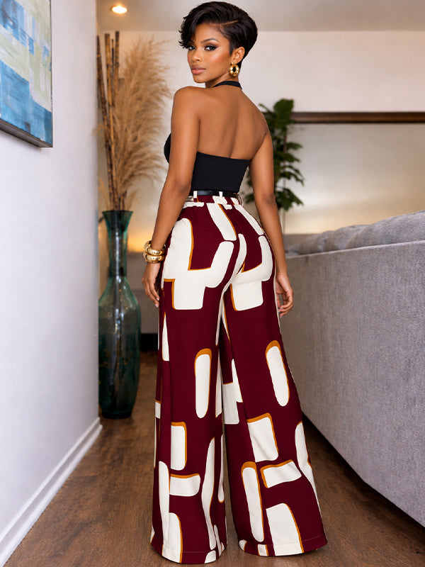 Printed Wide-Leg Pants