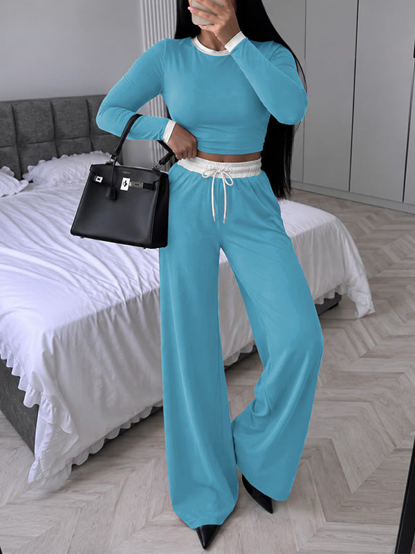 Contrast Tee & Pants Set
