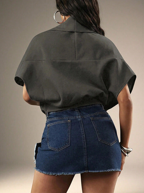 Solid Cowl-Neck Sweatshirt