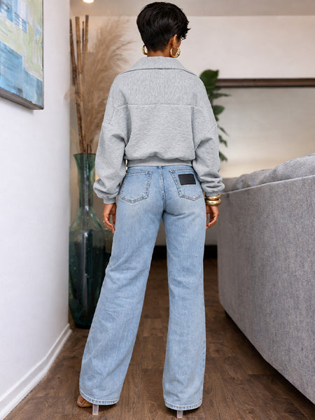 Solid Cowl-Neck Sweatshirt