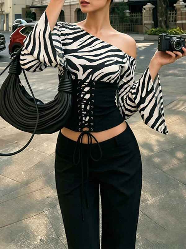 Boat-Neck Corset Top