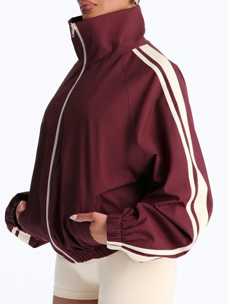 Side-Stripe Zip-Front Jacket