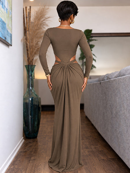 Square-Neck Cutout Maxi Dress
