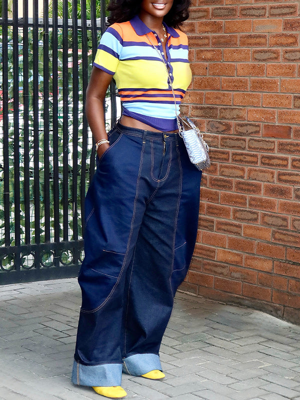 Colorblock Polo Top