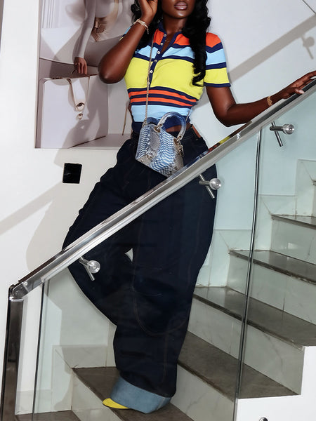 Colorblock Polo Top