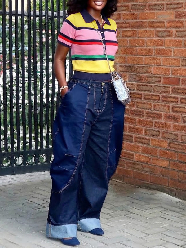 Colorblock Polo Top