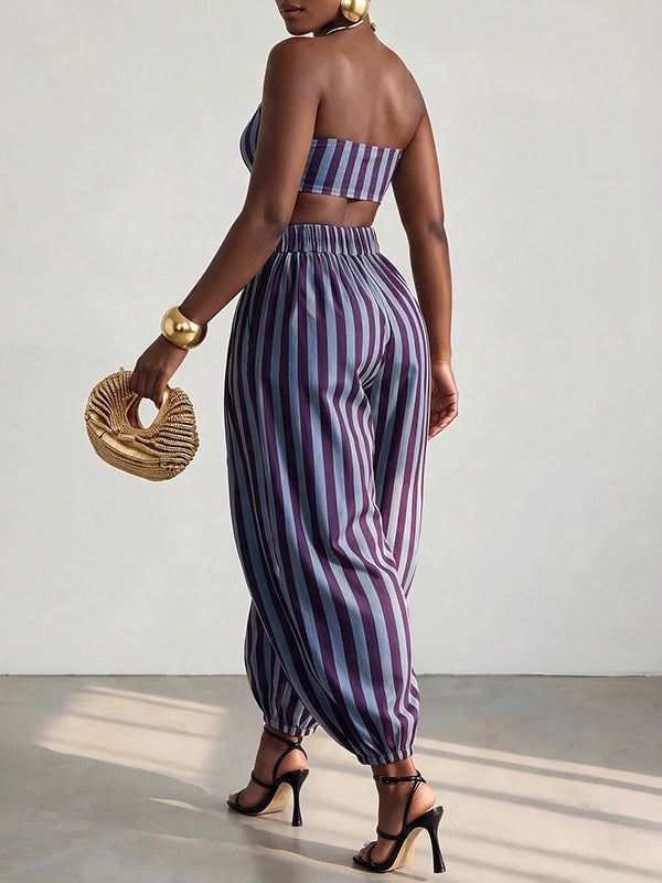 Printed Bandeau Top & Pants Set