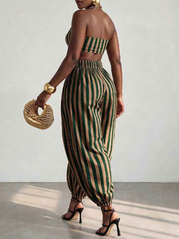 Printed Bandeau Top & Pants Set