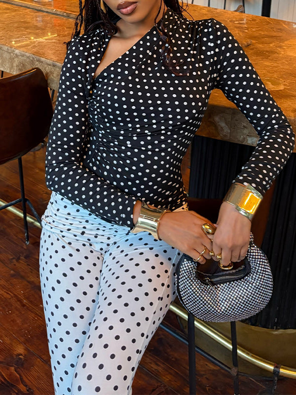 Dot Top & Capri Pants Set