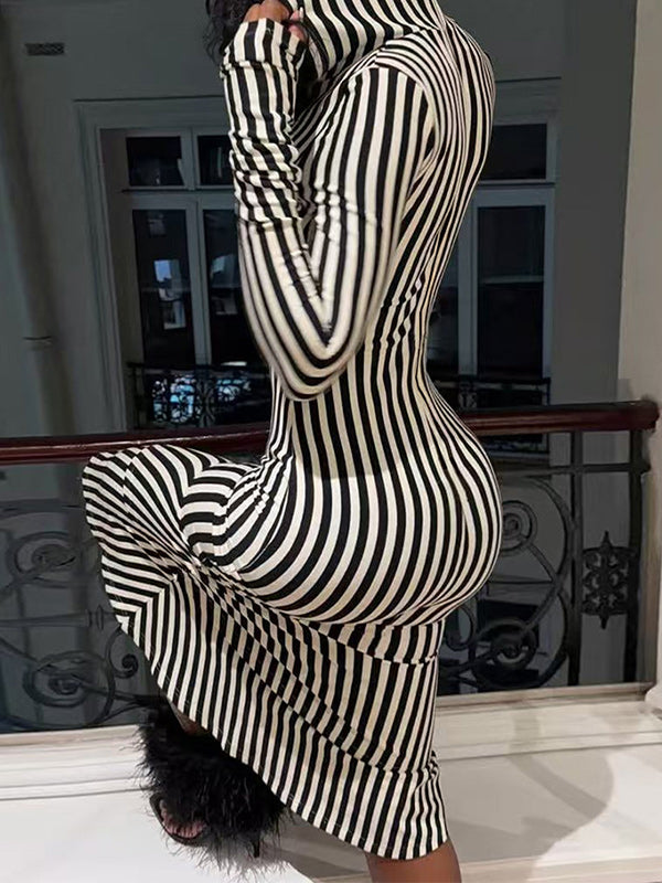 Stripe Hoodie Dress