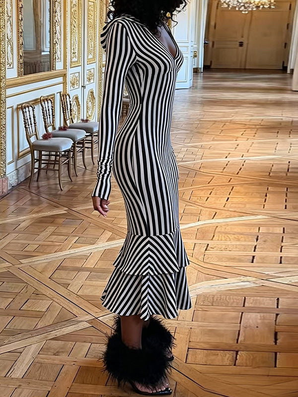 Stripe Hoodie Dress