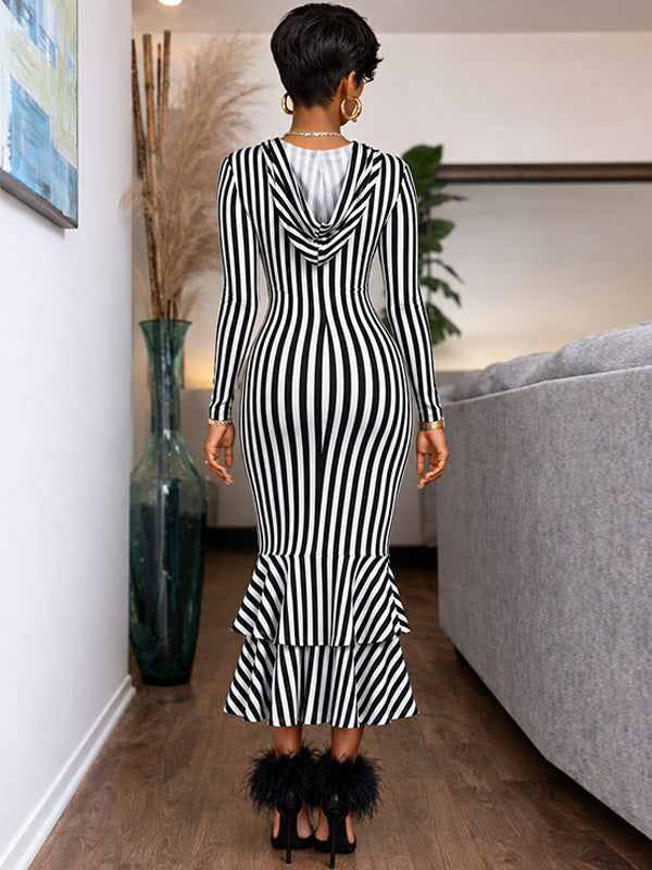Stripe Hoodie Dress