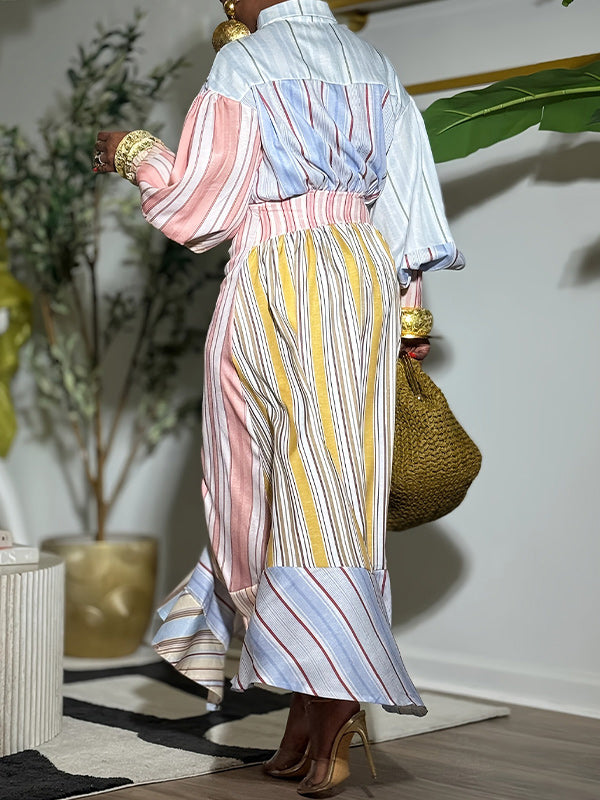 Stripe Tied Shirt Dress