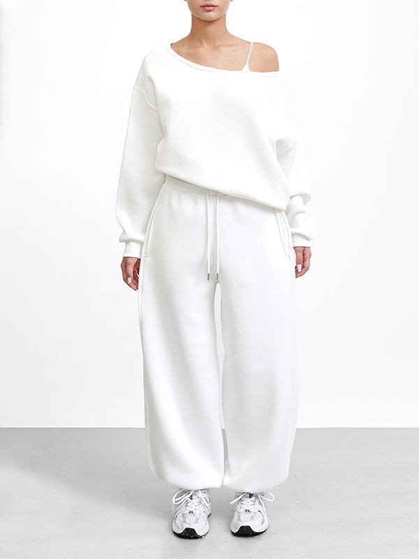 Boat-Neck Sweatshirt & Pants Set