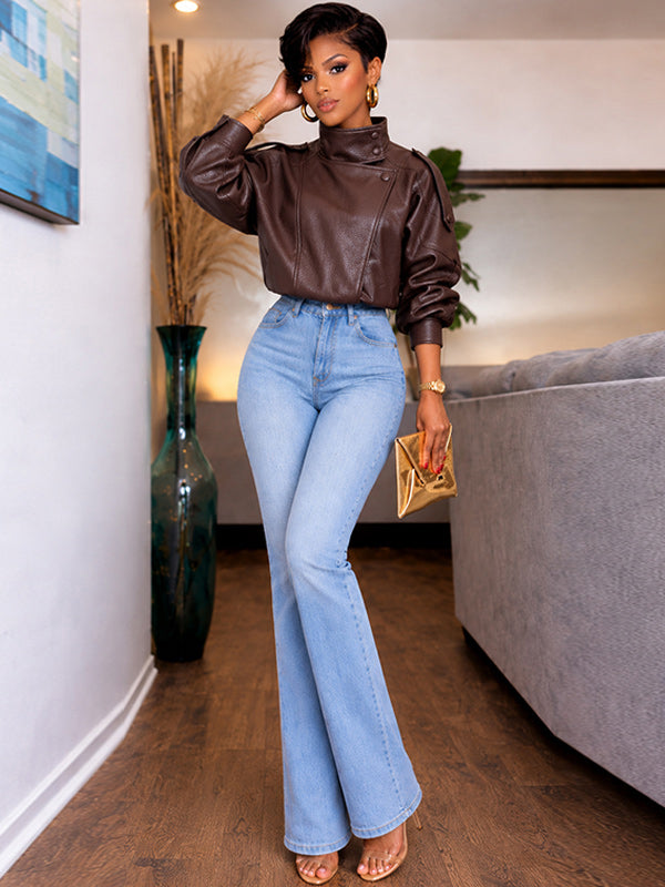 Faux-Leather Moto Jacket
