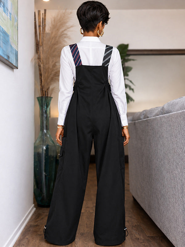 Preppy Tie Cargo Overalls