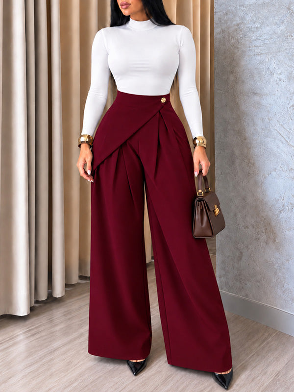 Asymmetric Wide-Leg Pants