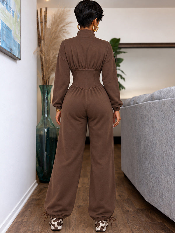 Zip-Front Wide-Leg Jumpsuit