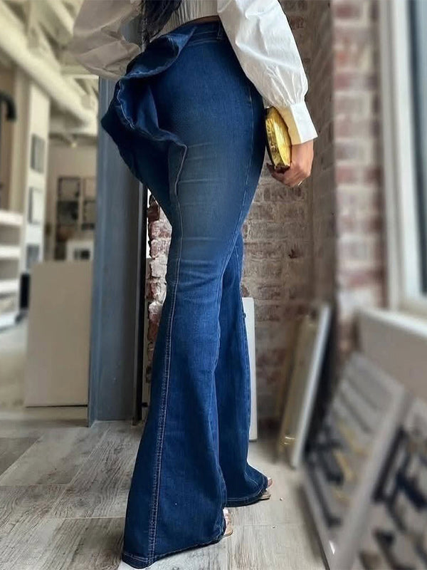 Bowknot Flared Jeans