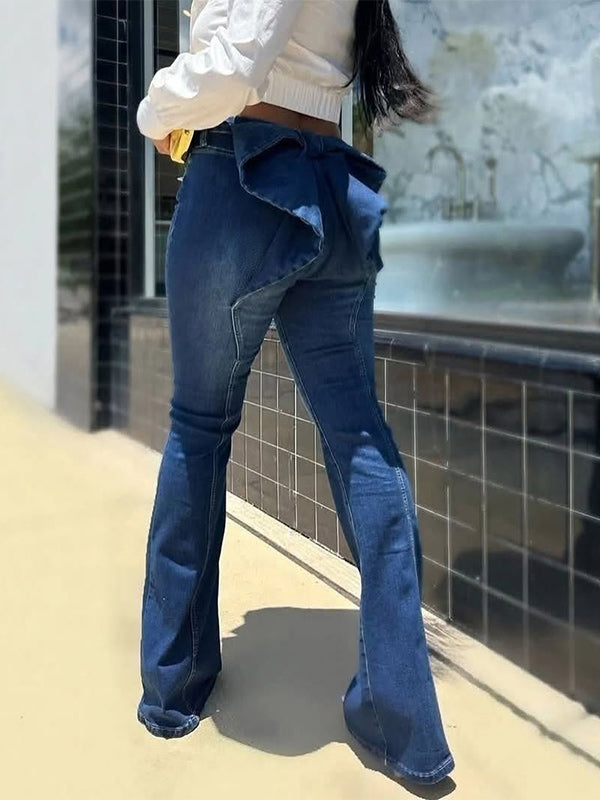 Bowknot Flared Jeans