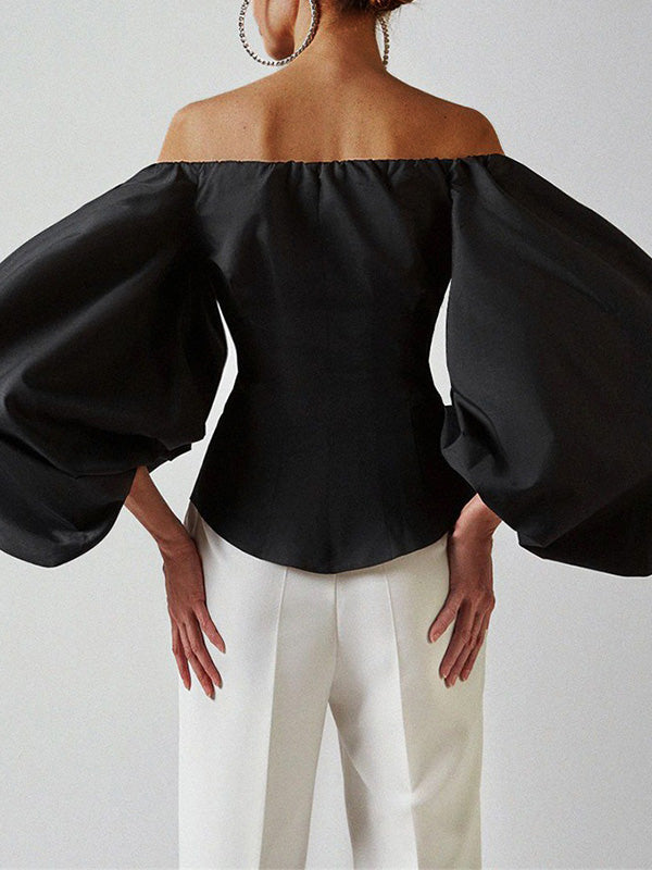 Off-Shoulder Puff-Sleeve Blouse