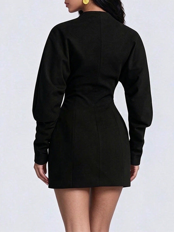Cinched Waist Blazer Dress