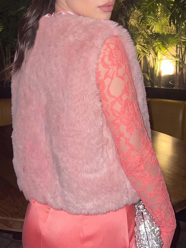 Faux-Fur Tied Vest