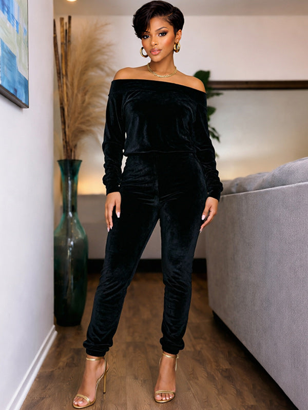 Off Shoulder Velvet Co-ord