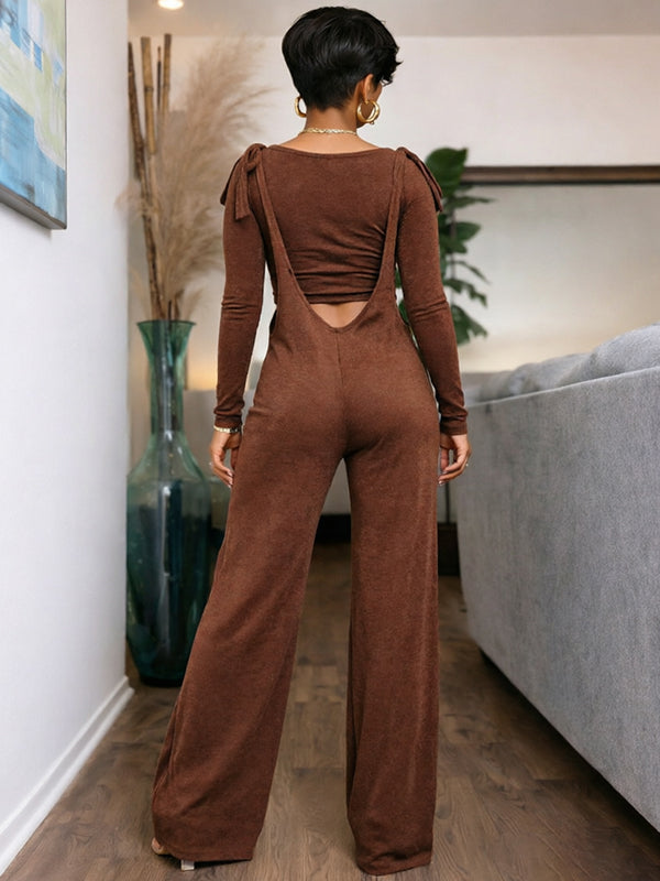 Cropped Top & Overalls Set