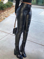 Black Faux-Leather Skinny Pants--Clearance