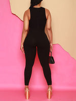 Ribbed Sleeveless Jumpsuit--Clearance