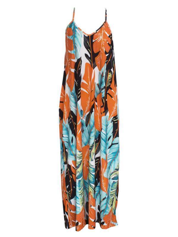 Printed V-Neck Cami Dress