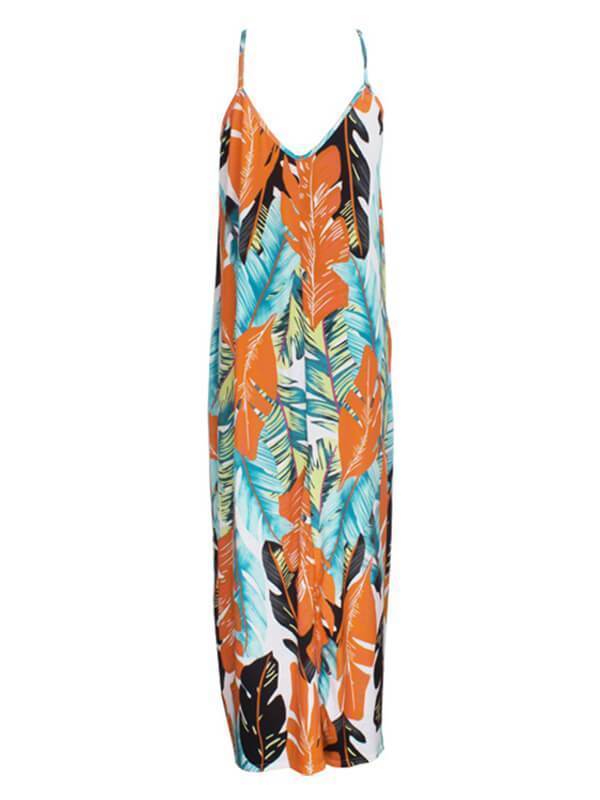 Printed V-Neck Cami Dress