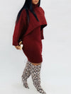 Knit Poncho & Sweater Dress Set